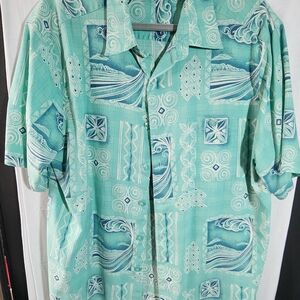 Weekenders Teal and White Patterned Casual Shirt